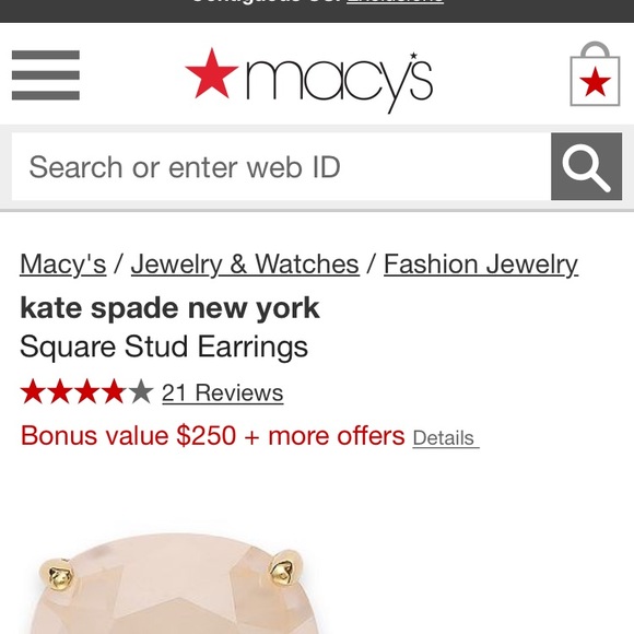 Kate Spade New York Square Stud Earrings - Picture 2 of 4